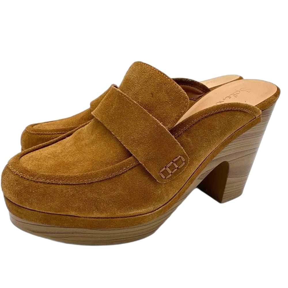 Splendid Platform Clogs Mules 10 Slide Chunky 70s Retro Boho Festival Brown Vina - Picture 3 of 9